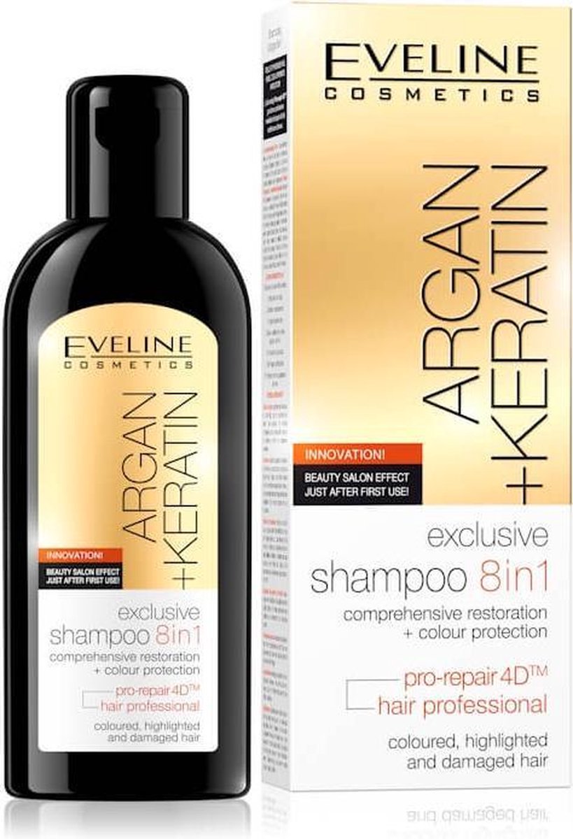 Eveline Cosmetics Argan + Keratin Exclusive Shampoo 8in1 - 150ml.