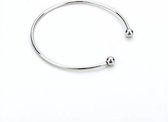 Open armband met schroefdopje, platinum 2 mm dik. 2 STUKS.