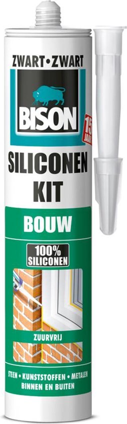 Achterhouden referentie Schatting Bison Siliconenkit Bouw Koker - Zwart - 310 ml | bol.com