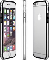 Siliconen Bumper Hoesje cover voor iPhone 6 - Zwart /Transparant