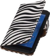 Zebra Bookstyle Hoes Geschikt voor Sony Xperia E4g Wit