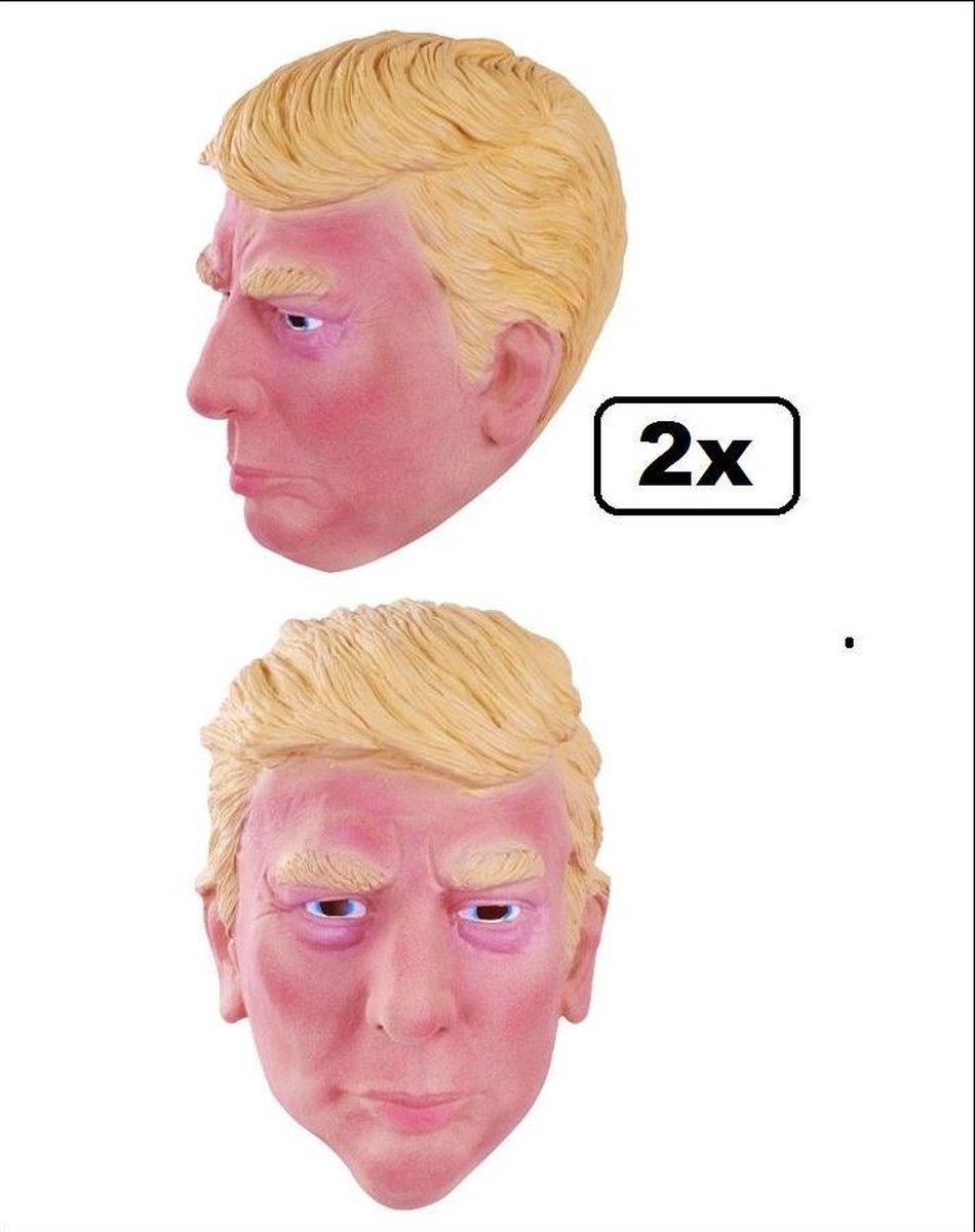 Afbeelding van product Thema party  2x Masker Donald Trump