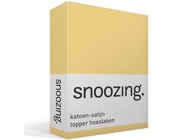 Snoozing - Katoen-satijn - Topper - Hoeslaken - Lits-jumeaux - 180x200 cm - Geel