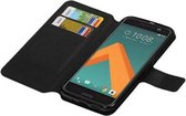 Cross Pattern TPU Bookstyle Wallet Case Hoesje voor HTC M10 Zwart