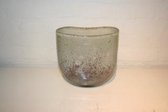 Henry Dean - Vaas - Decoratie vaas - Glas - Mond geblazen glas - Beige - Grijs - Rechthoekig - 21.5 x 21.5 x  10.5 cm