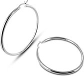 Silventi 921200772 - Zilveren oorringen - Ronde Buis 3 mm - 60 mm - Zilverkleurig