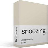 Snoozing - Katoen-satijn - Laken - Lits-jumeaux - 240x260 cm - Ivoor