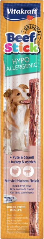 Vitakraft Beefstick Hypoallergenic - Kalkoen & Stuisvogel - Hondensnacks - 12 g
