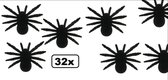 32x Halloween dikke spin zwart 11cm