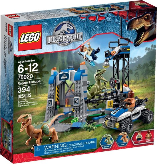 gereedschap Zin krijgen LEGO Jurassic World Raptorontsnapping - 75920 | bol.com