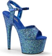 Pleaser Sandaal met enkelband, Paaldans schoenen -36 Shoes- ADORE-710LG Paaldans schoenen Blauw