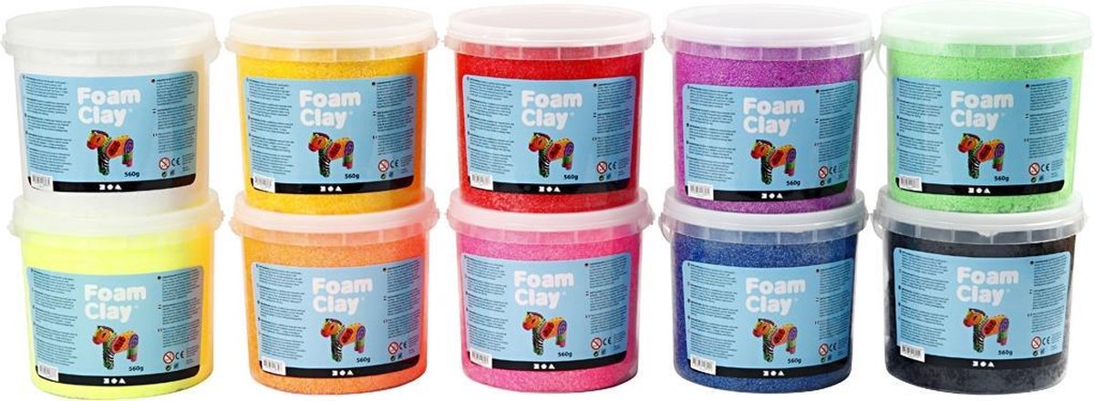 Afbeelding van product Foam Clay, kleuren assorti, 10x560 gr
