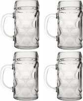 Oktoberfest - 4x Bierpullen/Bierglazen van 1 liter Oktoberfest bierglazen - Bierfeest bierglas