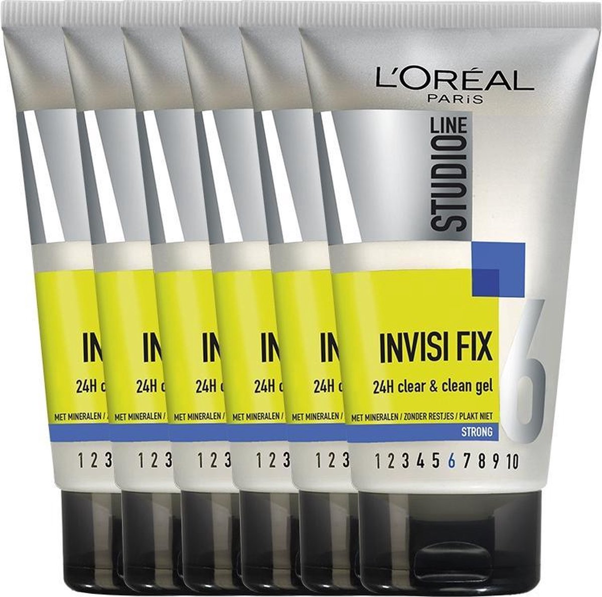 L’Oréal Paris Studio Line Invisi Fix 24H Clear & Clean Gel Strong - 6 x 150 ml - Gel - Voordeelverpakking