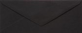 50x luxe wenskaart enveloppen DL 110x220 mm - 11,0x22,0cm - zwart kraft - 100% recycled papier