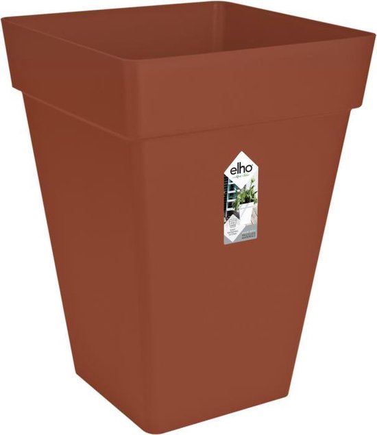 Elho Loft Urban Vierkant Hoog 37 Bloempot Brique Buiten L 36.5