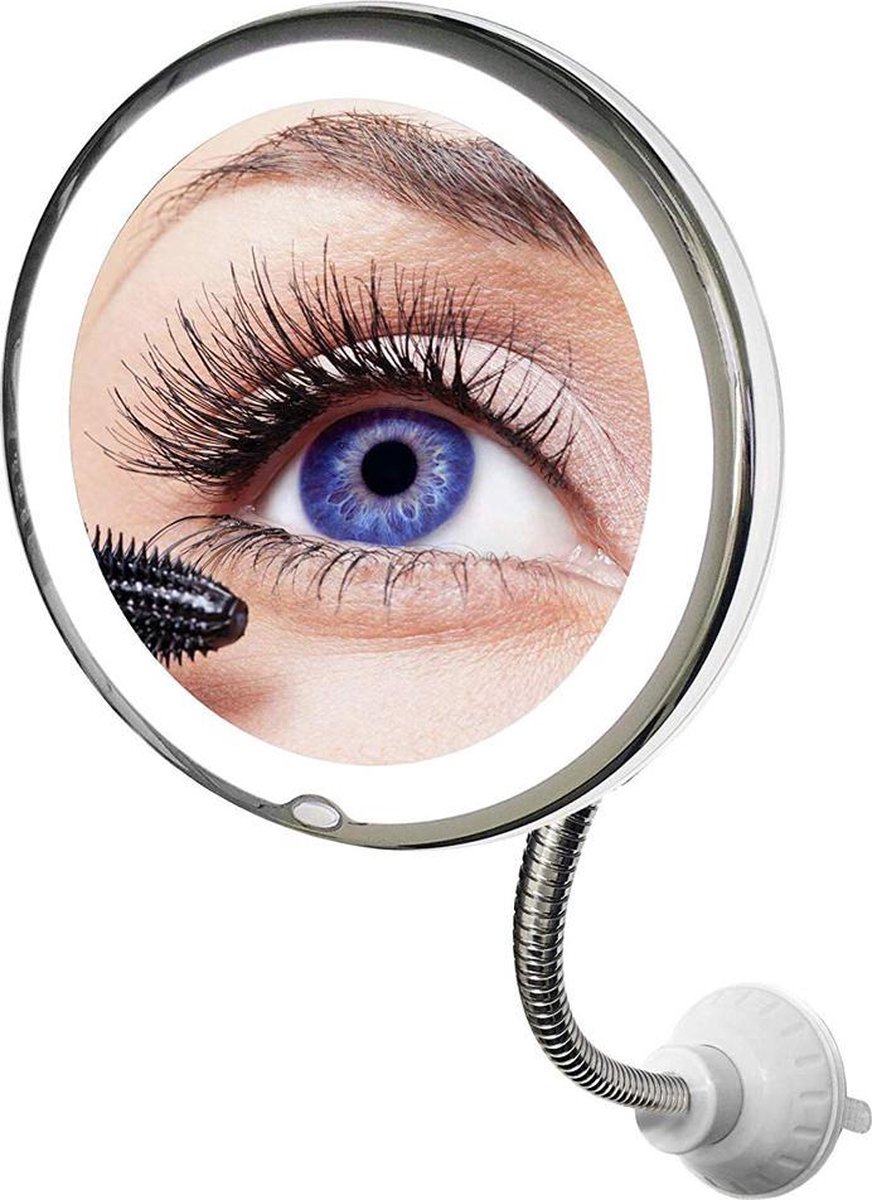 bossen Mam welzijn My Flexible Mirror - 10x vergrotende make-up spiegel met zuignap en LED |  bol.com
