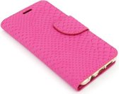 Xssive Hoesje voor Samsung Galaxy S3 Mini i8190 i8200 Boek Hoesje Book Case Pink Schubben Print