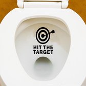 Toiletpot sticker Hit the target - WC sticker- WC pot sticker - Raak je doel - Hit the target - Raak plassen - Afmeting L20 x B25 cm