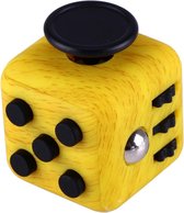 hout Grain patroon Fidget Cube Relieves Stress en Anxiety Attention Toy voor Children en Adults(geel)