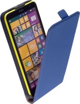 LELYCASE Lederen Flip Case Cover Hoesje Nokia Lumia 1320 Blauw