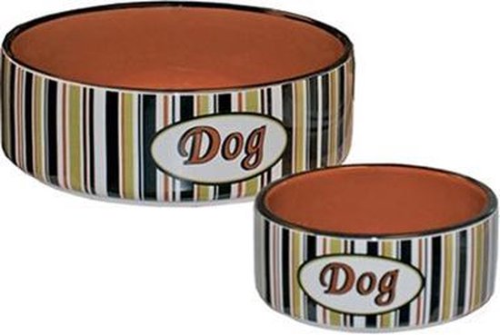 Bol alimentaire chien en pierre rayé