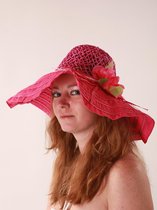 Zomers roze dames strandhoed