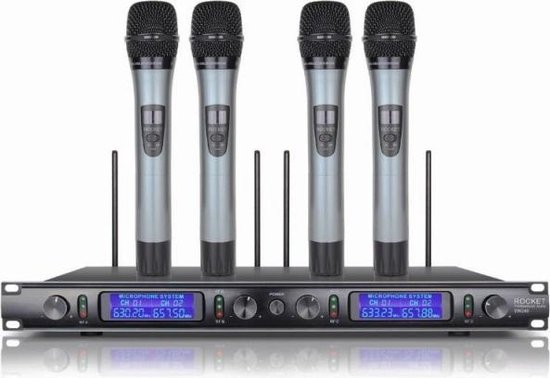 Draadloze microfoon set 4x hand UHF (Rocket) | bol.com