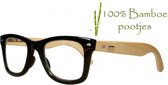 Icon Eyewear PCY300 Bam Boo Leesbril +1.50 - Zwart montuur, écht bamboo poten