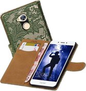 Lace Bookstyle Wallet Case Hoesjes voor Huawei Honor 6 A Donker Groen