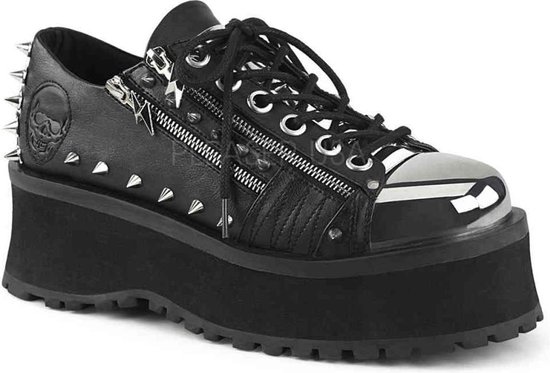 DemoniaCult - GRAVEDIGGER-04 Plateau sneakers - US 6 - 38 Shoes - Zwart