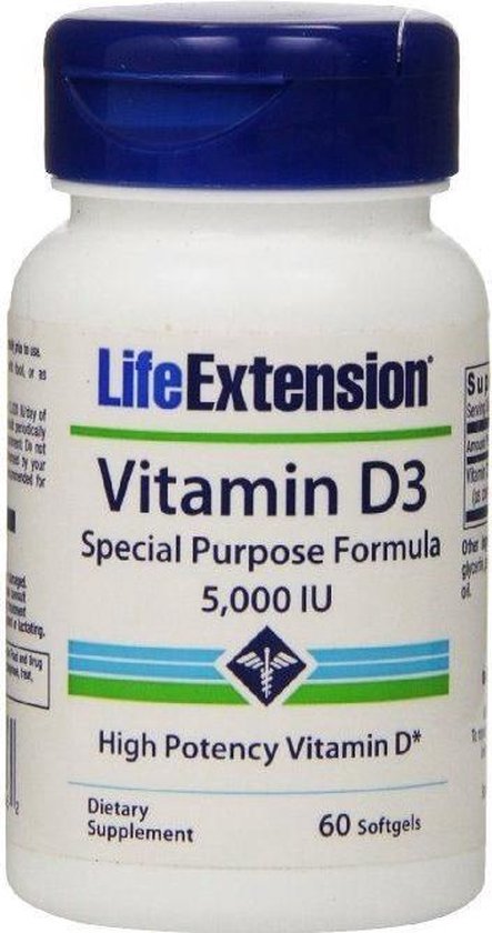 Berucht als je kunt Centrum Vitamine D3, 5000 IU (60 gelcapsules) - Life extension | bol.com