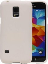 Sand Look TPU Backcover Case Hoesje voor Galaxy S5 mini G800F Wit