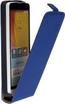 Lederen Blauw LG L Bello Flip Case Cover Hoesje