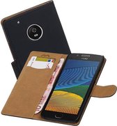 Bookstyle Wallet Case Hoesjes voor Moto G5 Plus Zwart