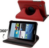 360 graden draaiend lederen hoesje met houder voor Samsung Galaxy Tab 2 (7.0) / P3100, rood(rood)