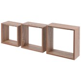 WL Kubusset Sanoma Eiken Fineer 12mm 30x30x12cm - Set van 3