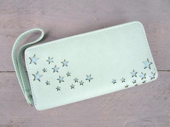 Mintgroene portemonnee met sterren en hengsel | bol.com