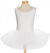 Balletpakje wit + tutu ballet verkleed jurk meisje, maat 8 - 98/104