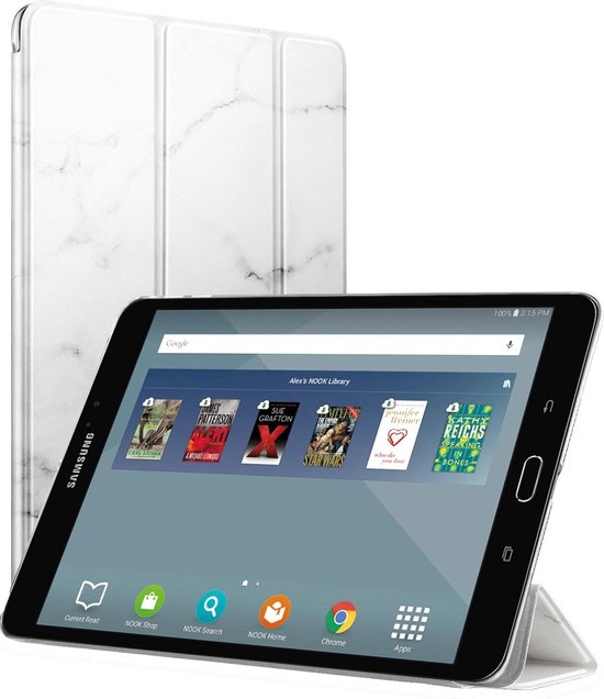 logo Vleien noodzaak Samsung Galaxy Tab E 9.6 Hoes Marmer Wit Tri-Fold Book Case Cover Leer -  Hoesje van iCall | bol.com