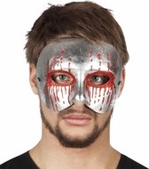 Halloween - Zilver bebloed oogmasker voor heren