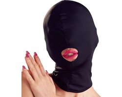 Bad Kitty – Bondage Gezicht Masker met Mond Opening en Elastisch - Zwart