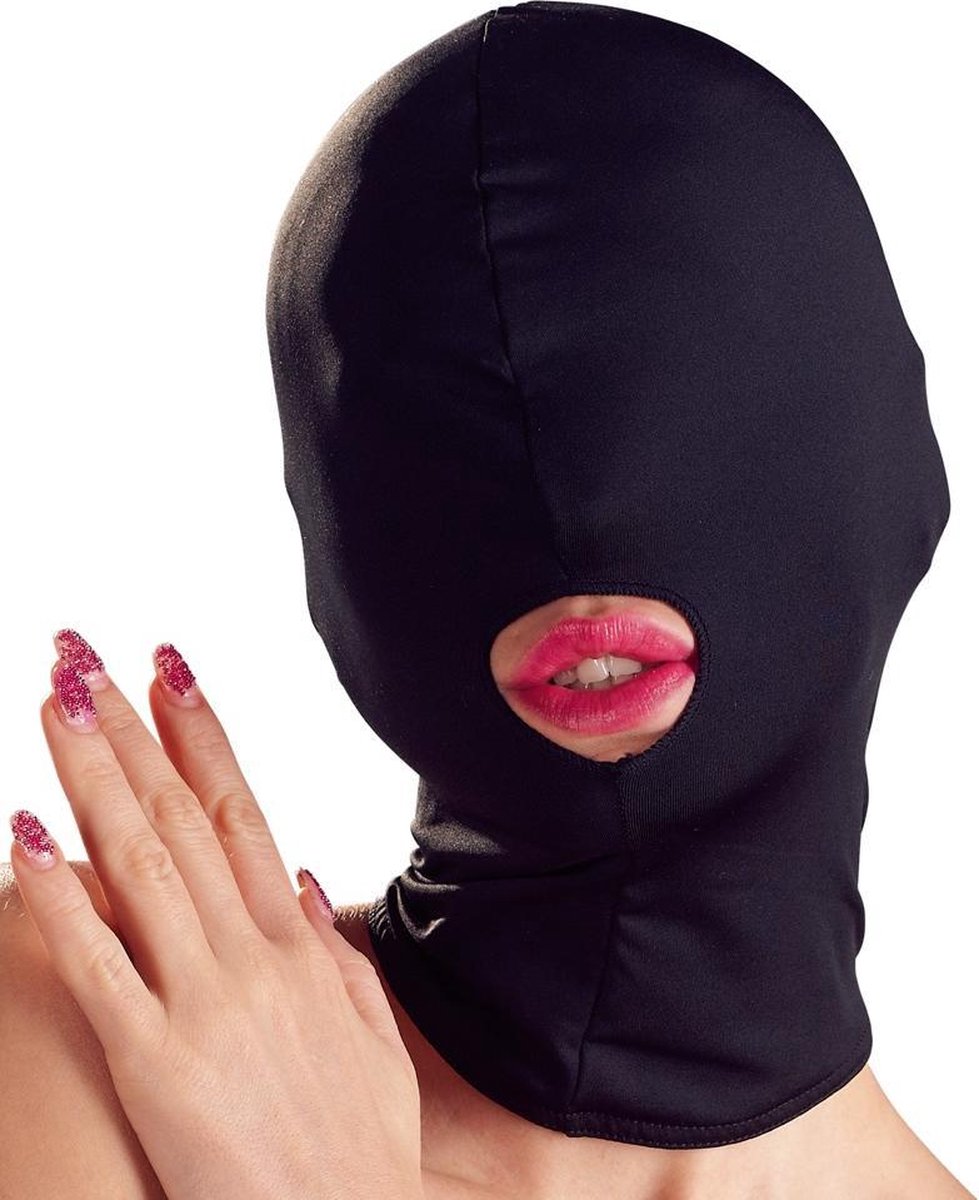 Goedkoopste Bad Kitty – Bondage Gezicht Masker met Mond Opening en Elastisch - Zwart