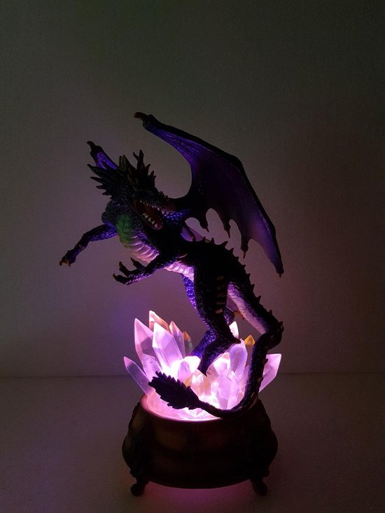 Lampe de dragon statue dragon avec 4 dragons 20x16x16 cm | bol