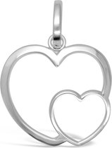 TRESOR opengewerkt hart met hart in hanger - Zilver