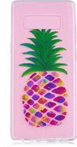 Shop4 - Samsung Galaxy Note 8 Hoesje - Zachte Back Case Ananas Transparant