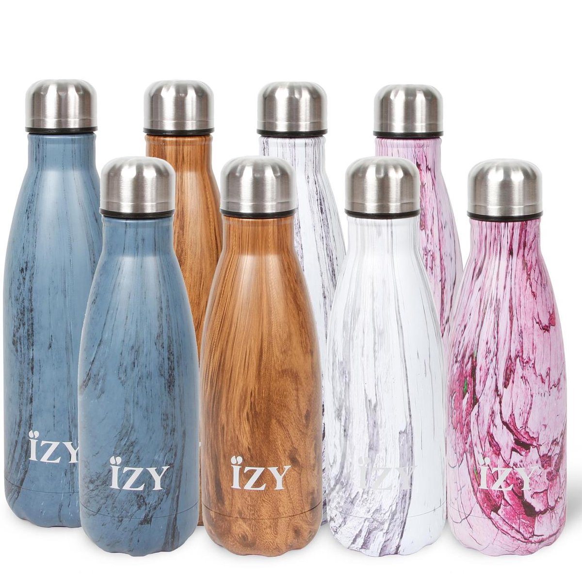 IZY - drinkfles / thermosfles - 350 ml - Roze Design | bol.com