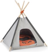 Beeztees Mohaki Tipi Tent - Kattenhuis - Grijs - 50x50x70 cm