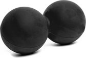 #DoYourFitness - Massagebal - »Globo« - Lacrosse Bal (Twinball) / Fasciaball voor effectieve zelfmassage - 12,5 x 6,4 cm - zwart