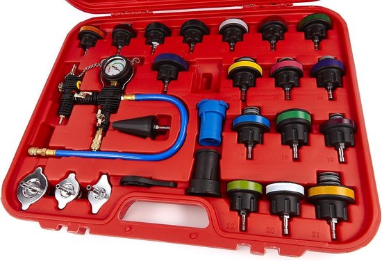 28pcs kit d'outils de réparation automatique ensembles testeur de pression  de radiateur universel Type de vide système de refroidissement Test